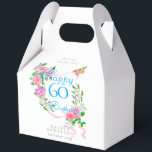 Pink Rose Ribbon 60th Birthday  Favor Box<br><div class="desc">Lovely and elegant rose with butterfly.</div>