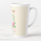 Pink Rose Ribbon Chic Monogram Beige Latte Mug