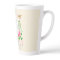 Pink Rose Ribbon Chic Monogram Beige Latte Mug
