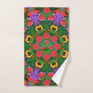 Pink Rose Rings  Hand Towel