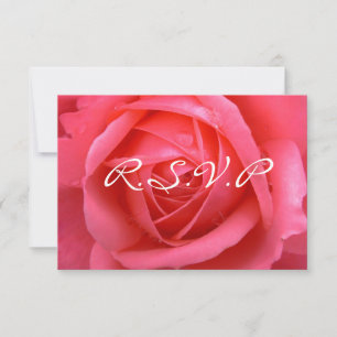 Pink Rose RSVP Personalized Rose Cards