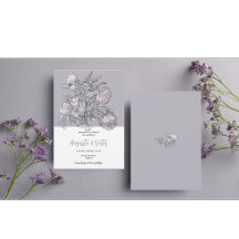 Pink Rose Script Elegant Wedding Invitation