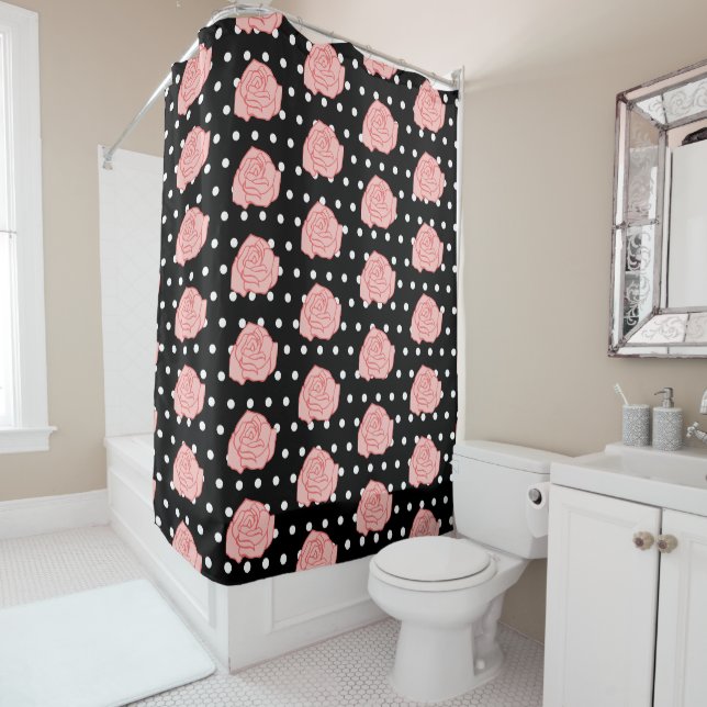 Pink Rose Shower Curtain  (In Situ)