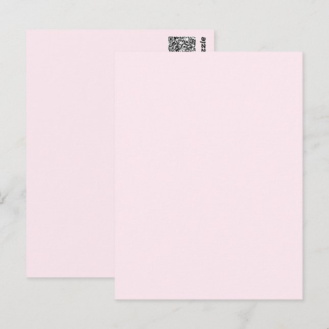 Pink Rose Soft Pale White Pastel Solid Colour Postcard (Front/Back)