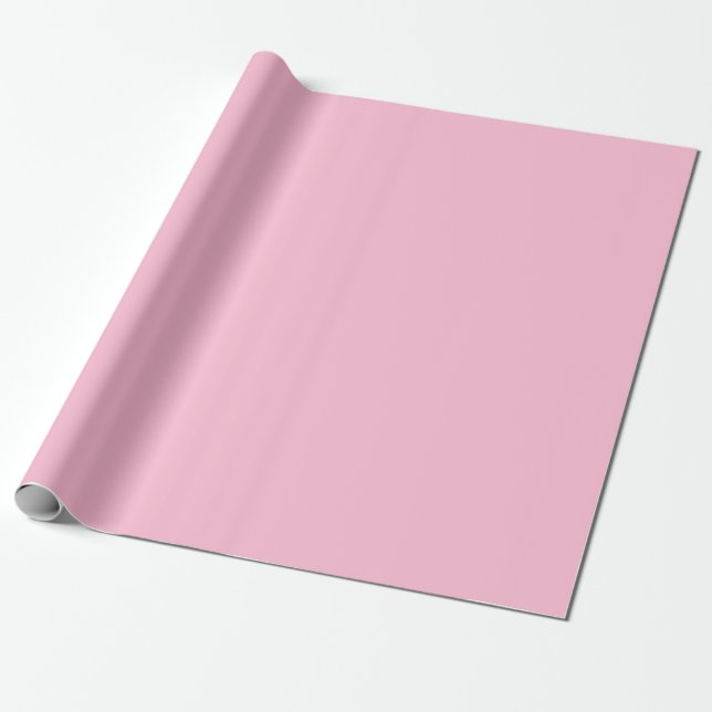 Pink Rose Soft Pale White Pastel Solid Colour Wrapping Paper (Unrolled)
