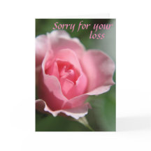 Pink Rose Sorry for your Loss Card