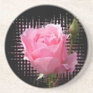 pink rose splash coaster