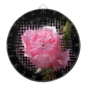 pink rose splash dartboard