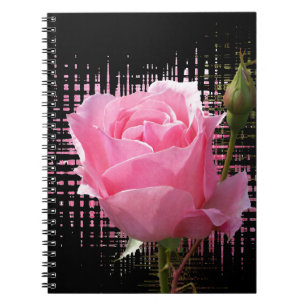 pink rose splash notebook