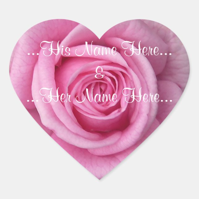 Pink Rose Stickers Romantic Rose Wedding Stickers (Front)