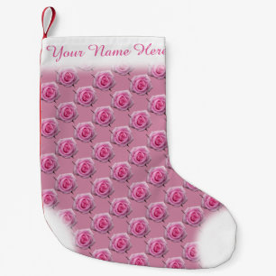 Pink Rose Stocking Rose Christmas Stocking Custom