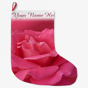 Pink Rose Stocking Rose Christmas Stocking Custom