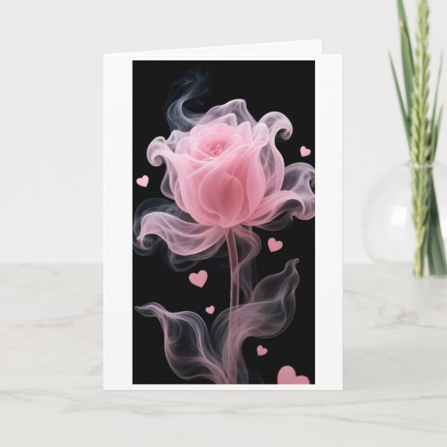 Pink rose style card (Front)