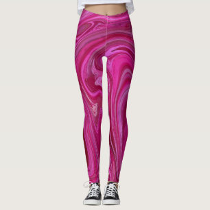 Pink Rose Swirls Leggings