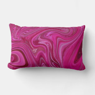 Pink Rose Swirls Lumbar Pillow