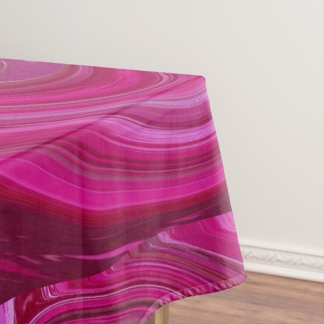 Pink Rose Swirls Tablecloth (In Situ)