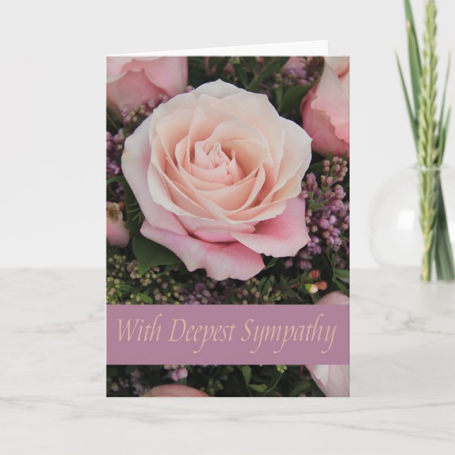 pink rose sympathy card (Front)