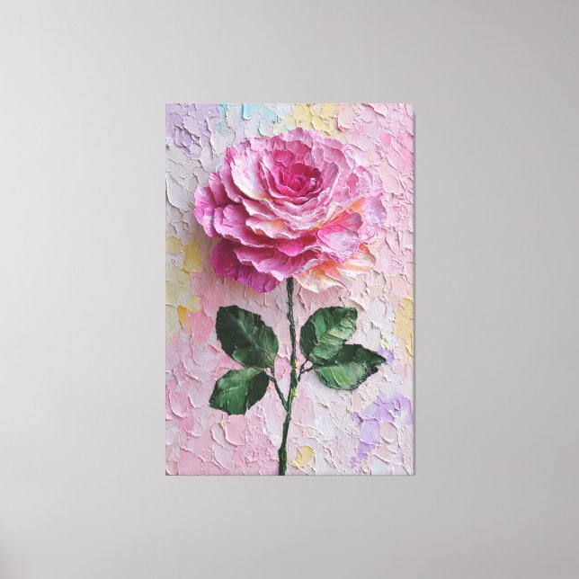 Pink Rose Texture Abstract Wall Art (Front)