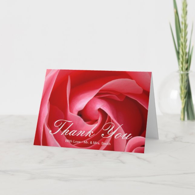 Pink Rose Thank You Card (Front)