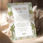 Pink Rose Thank You Card Vintage Art Nouveau Mucha<br><div class="desc">Art Nouveau Vintage thank you card by Alphonse Mucha in a floral, romantic, and whimsical design. Victorian flourishes complement classic art deco fonts. Please enter your custom information, and you're done. If you wish to change the design further, click the blue "Customize It" button. Thank you so much for considering...</div>