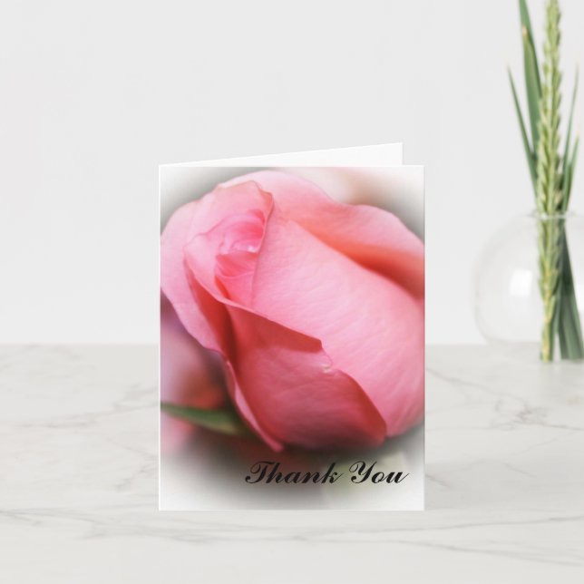 Pink Rose Thank You Notes (Front)