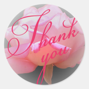 Pink Rose Thank You sticker