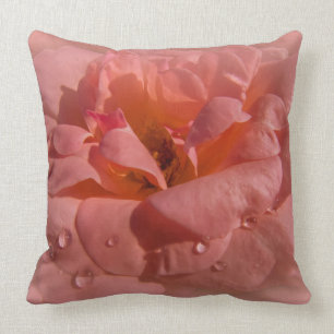 Pink rose throw pillow