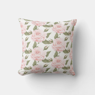 Pink Rose Throw Pillow-Outdoor Outdoor Pillow