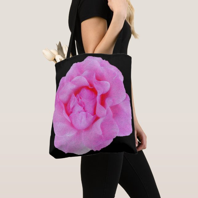 pink rose tote bag (Close Up)