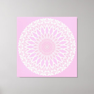 Pink Rose Tristyns Mandala Canvas Print