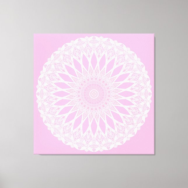 Pink Rose Tristyns Mandala Canvas Print (Front)