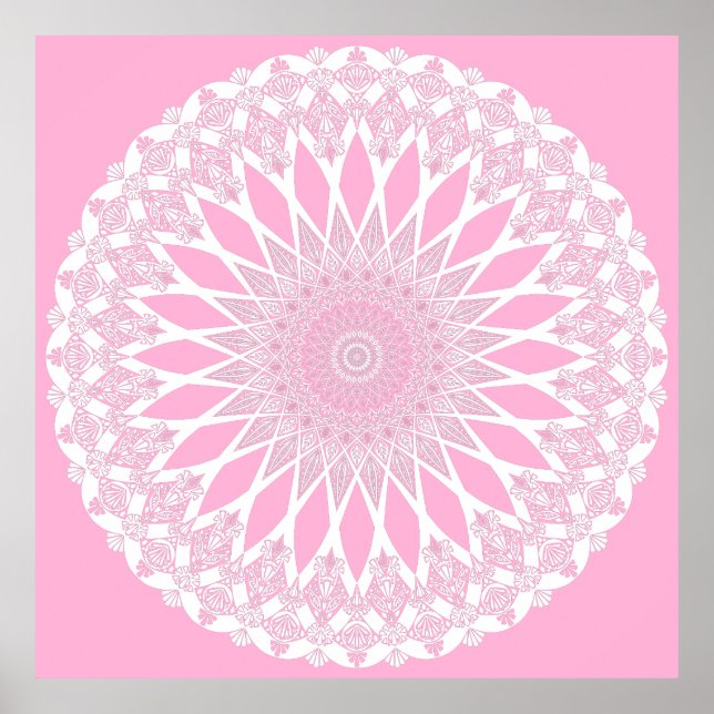 Pink Rose Tristyns Mandala Poster (Front)