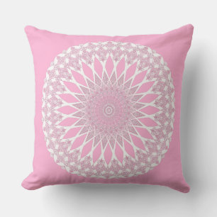 Pink Rose Tristyns Mandala Throw Pillow