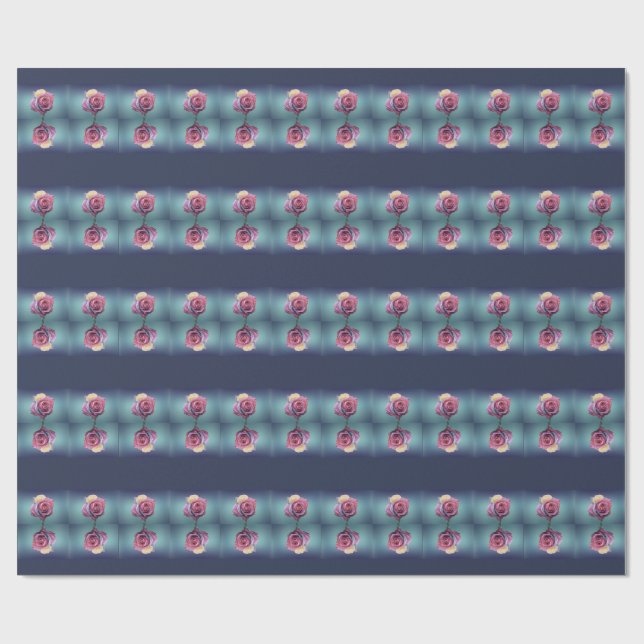 Pink Rose Valentine's Day Wrapping Paper (Flat)