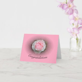 Pink Rose Vignette Card