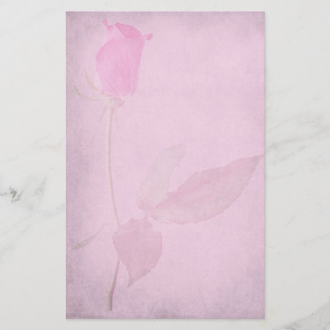 Pink Rose Vintage Style Writing Paper (Front)