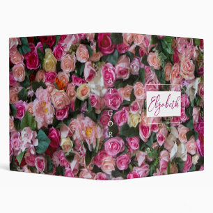 Pink Rose Wall Name Binder