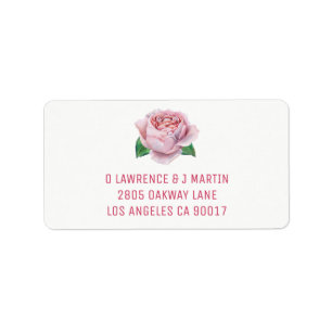 Pink Rose Watercolor Label