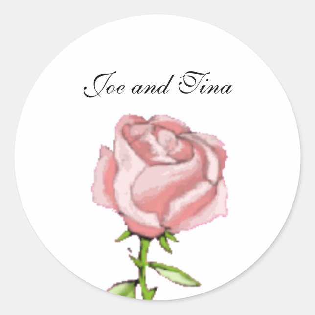 Pink Rose Wedding Envelope Seals (Front)