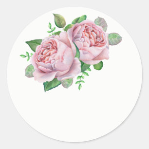 Pink Rose Wedding Favour Stickers