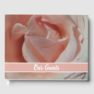Pink rose wedding guestbook