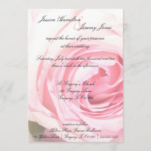 Pink Rose Wedding Invitation
