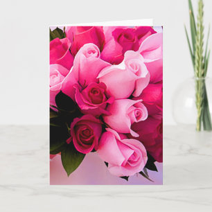 Pink Rose Wedding Note Cards