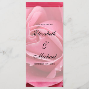 Pink Rose Wedding Program