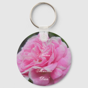 Pink Rose Wedding Remembrance Keychain