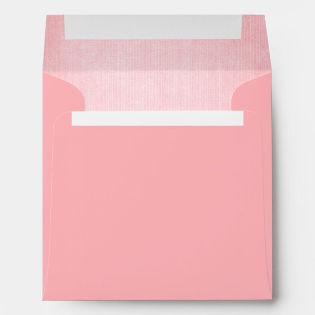 Pink rose wedding square matching invite envelope (Back (Bottom))