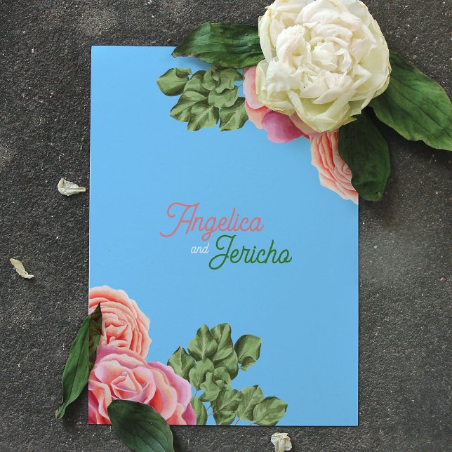 Pink Rose Wedding Theme Card (Creator Uploaded)