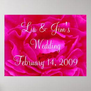 Pink Rose Wedding Valentine Poster