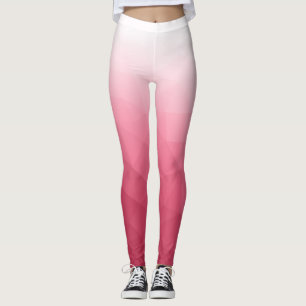 Pink rose White Gradient Geometric Mesh Pattern Leggings