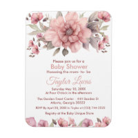 Pink Rose with Greenery Baby Shower Invitation